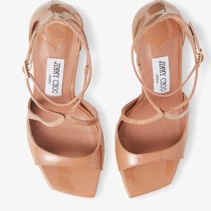 Jimmy Choo Azia 95 Patent Sandal 37  WORN TWICE